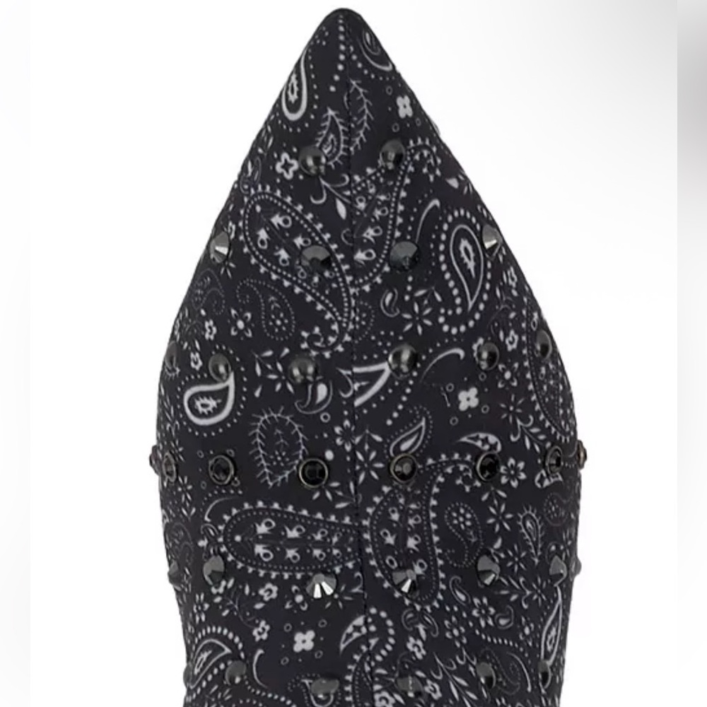 Jessica Simpson Earon Over The Knee Boot in Midnight Black White Bandana Stud - Picture 3 of 9